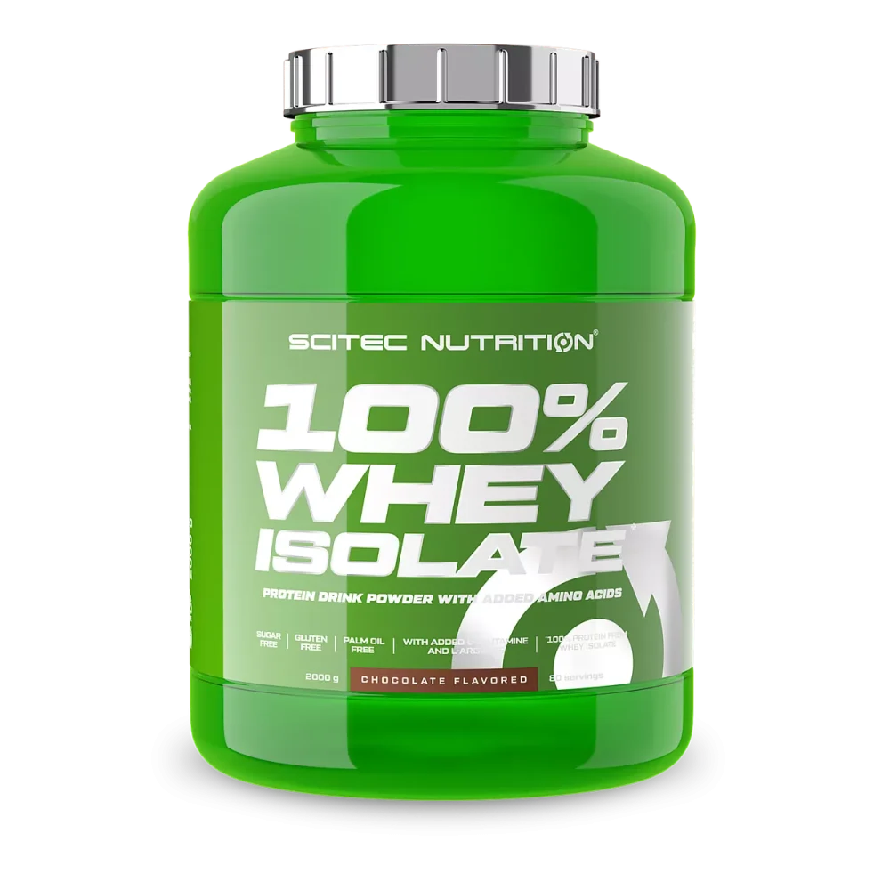 Scitec 100% Whey Isolate 2 kg - Proteína aislada de alta calidad para recuperación muscular.