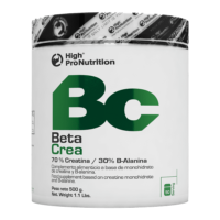 BetaCrea de High Pro Nutrition, suplemento de creatina y beta-alanina para mejorar rendimiento y fuerza muscular.