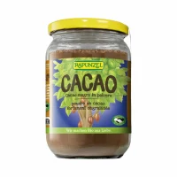 Cacao Desgrasado en Polvo BIO Rapunzel 250g, ecológico y sin azúcares añadidos.