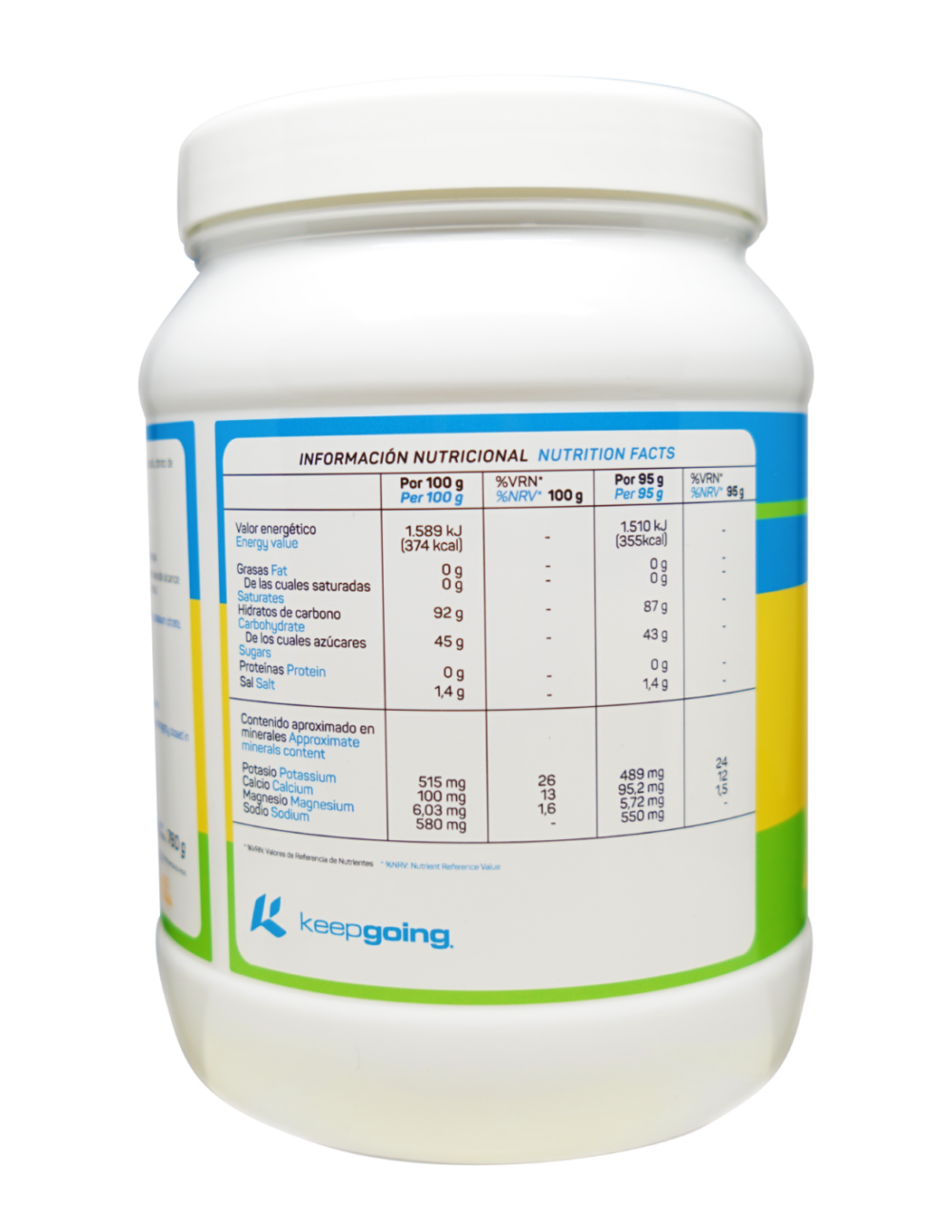 Valor nutricional de EnergyPRO Bebida Energética 760g Keepgoing